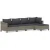 vidaXL Salon de jardin 5 pcs avec coussins Gris Résine tressée