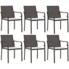vidaXL Chaises de jardin et coussins lot de 6 marron 56x59x84 cm rotin
