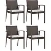 vidaXL Chaises de jardin coussins lot de 4 marron 56,5x57x83 cm rotin