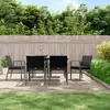 vidaXL Chaises de jardin et coussins lot de 6 noir 56,5x57x83 cm rotin