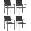 vidaXL Chaises de jardin lot de 4 noir 54x62,5x89 cm résine tressée