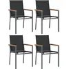 vidaXL Chaises de jardin lot de 4 noir 55x61,5x90cm textilène et acier