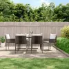 vidaXL Chaises de jardin et coussins lot de 6 marron 54x61x83 cm rotin