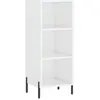 vidaXL Buffet blanc brillant 34,5x32,5x90 cm bois d'ingénierie