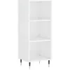vidaXL Buffet blanc brillant 34,5x32,5x90 cm bois d'ingénierie