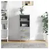 vidaXL Buffet Gris béton 34,5x34x90 cm Bois d'ingénierie
