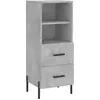 vidaXL Buffet Gris béton 34,5x34x90 cm Bois d'ingénierie