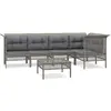 vidaXL Salon de jardin 6 pcs avec coussins Gris Résine tressée