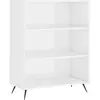 vidaXL Bibliothèque blanc brillant 69,5x32,5x90 cm bois d'ingénierie