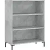 vidaXL Bibliothèque gris béton 69,5x32,5x90 cm bois d'ingénierie