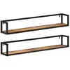 vidaXL Étagères murales 2 pcs 110x17x17 cm bois massif manguier et fer