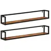 vidaXL Étagères murales 2 pcs 110x17x17 cm bois massif d'acacia et fer