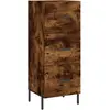 vidaXL Buffet Chêne fumé 34,5x34x90 cm Bois d'ingénierie