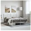 vidaXL Cadre de lit métal avec tête de lit/pied de lit blanc 183x213cm