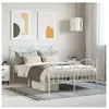 vidaXL Cadre de lit métal avec tête de lit/pied de lit blanc 120x200cm