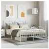 vidaXL Cadre de lit métal avec tête de lit/pied de lit blanc 140x190cm