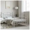 vidaXL Cadre de lit métal avec tête de lit/pied de lit blanc 100x190cm