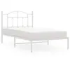 vidaXL Cadre de lit métal avec tête de lit blanc 100x190 cm