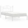 vidaXL Cadre de lit métal avec tête de lit blanc 107x203 cm