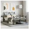 vidaXL Cadre de lit métal avec tête de lit/pied de lit noir 120x190 cm