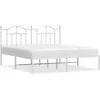 vidaXL Cadre de lit métal avec tête de lit blanc 183x213 cm