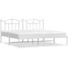 vidaXL Cadre de lit métal avec tête de lit blanc 193x203 cm