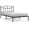 vidaXL Cadre de lit métal avec tête de lit noir 107x203 cm