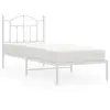 vidaXL Cadre de lit métal avec tête de lit blanc 80x200 cm