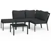 vidaXL Salon de jardin 5 pcs avec coussins sable acier