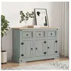 vidaXL Buffet Corona gris 112x43x78 cm bois massif pin mexicain