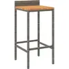 vidaXL Ensemble de bar jardin 3 pcs gris poly rotin/bois massif acacia