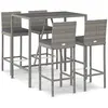 vidaXL Ensemble de bar de jardin 5 pcs avec coussins gris poly rotin