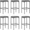 vidaXL Ensemble de bar de jardin 7 pcs avec coussins gris poly rotin