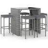 vidaXL Ensemble de bar de jardin 7 pcs avec coussins gris poly rotin