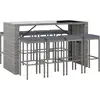 vidaXL Ensemble de bar de jardin 9 pcs avec coussins gris poly rotin