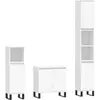 vidaXL Ensemble d'armoires salle de bain 3 pcs blanc bois d'ingénierie