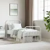 vidaXL Cadre de lit métal avec tête de lit/pied de lit blanc 90x200 cm
