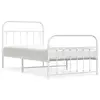 vidaXL Cadre de lit métal avec tête de lit/pied de lit blanc 140x190cm