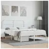 vidaXL Cadre de lit métal avec tête de lit blanc 135x190 cm