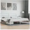 vidaXL Cadre de lit métal avec tête de lit blanc 193x203 cm