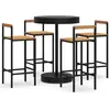 vidaXL Ensemble de bar jardin 5 pcs noir poly rotin/bois massif acacia