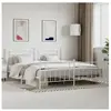 vidaXL Cadre de lit métal avec tête de lit/pied de lit blanc 200x200cm