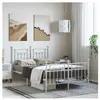 vidaXL Cadre de lit métal avec tête de lit/pied de lit blanc 135x190cm
