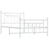 vidaXL Cadre de lit métal sans matelas et pied de lit blanc 107x203 cm