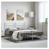 vidaXL Cadre de lit métal avec tête de lit/pied de lit blanc 183x213cm