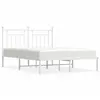 vidaXL Cadre de lit métal avec tête de lit blanc 140x190 cm