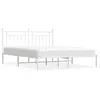 vidaXL Cadre de lit métal avec tête de lit blanc 183x213 cm
