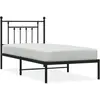 vidaXL Cadre de lit métal avec tête de lit noir 90x190 cm