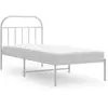 vidaXL Cadre de lit métal avec tête de lit blanc 107x203 cm