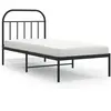 vidaXL Cadre de lit métal avec tête de lit noir 140x190 cm